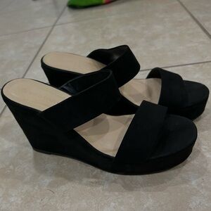Wild Diva Black Wedge Sandals